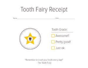 Tooth Fairy Receipt